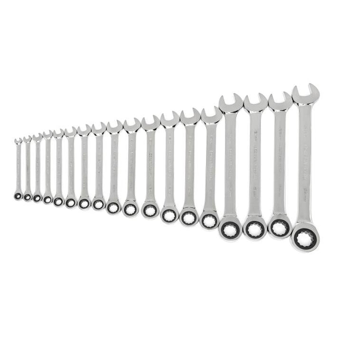 GEARWRENCH - 18 PIECE 72-TOOTH 12 POINT RATCHETING COMBINATION METRIC WRENCH SET - 85890-02