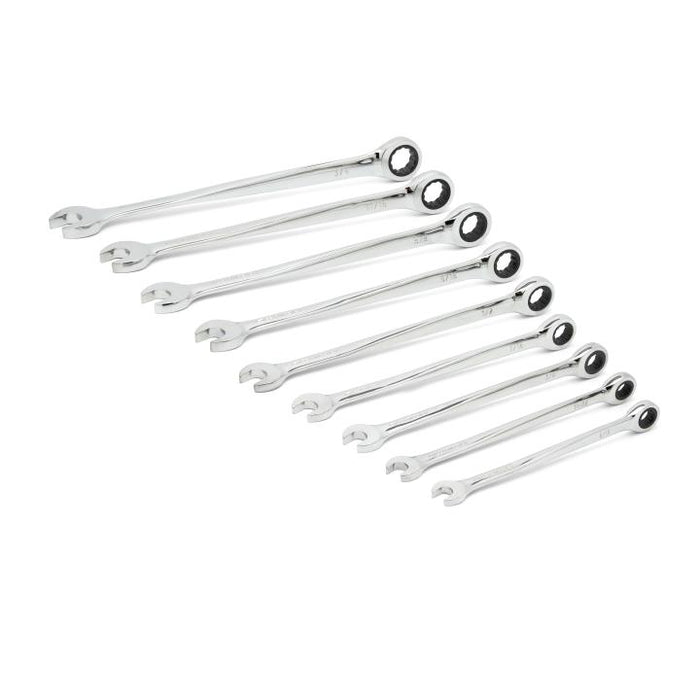 GEARWRENCH - 9 PIECE 72-TOOTH 12 POINT XL X-BEAM™ RATCHETING COMBINATION SAE WRENCH SET - 85898