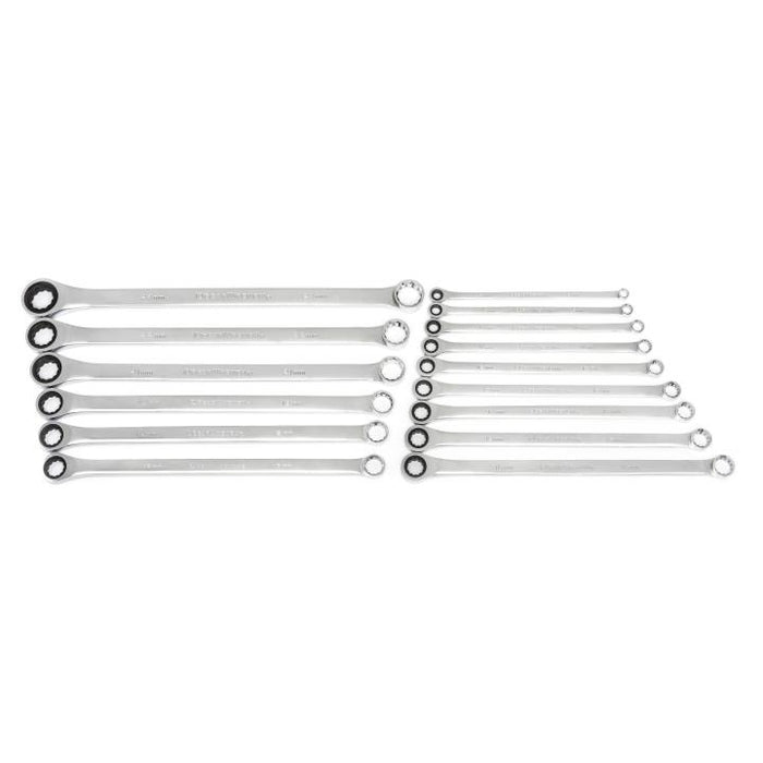 GEARWRENCH - 15 PIECE 72-TOOTH 12 POINT XL GEARBOX™ DOUBLE BOX RATCHETING METRIC WRENCH SET - 85985-07