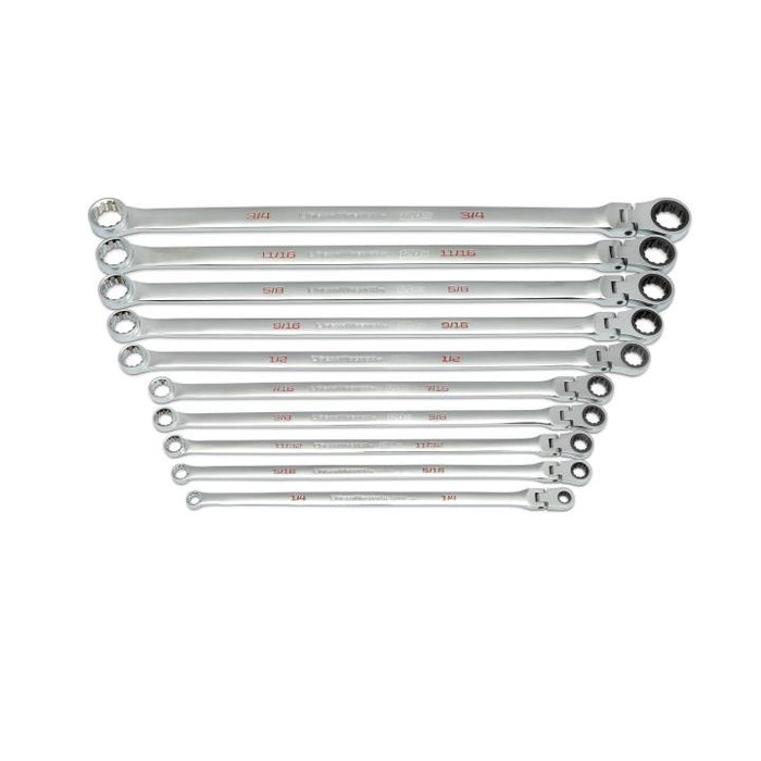 GEARWRENCH - 10 PIECE 120XP™ UNIVERSAL SPLINE XL FLEX HEAD GEARBOX™ RATCHETING SAE WRENCH SET - 86142