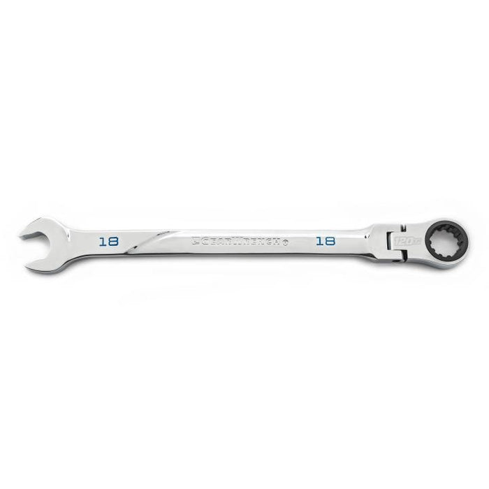 GEARWRENCH - 18MM 120XP™ UNIVERSAL SPLINE XL FLEX HEAD RATCHETING COMBINATION WRENCH - 86218