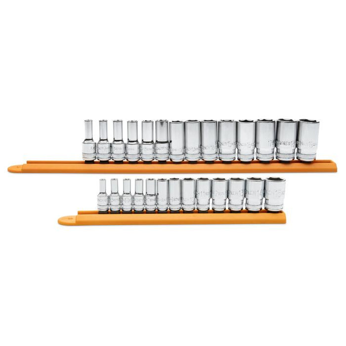 GEARWRENCH - 27 PIECE 1/4" & 3/8" DRIVE 6 POINT MID LENGTH METRIC SOCKET SET - 86541-06