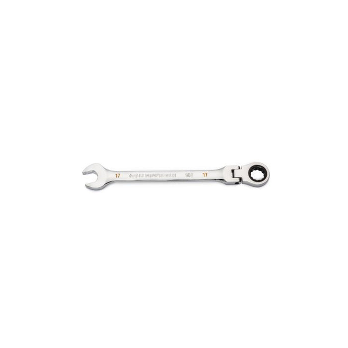 GEARWRENCH - 17MM 90-TOOTH 12 POINT FLEX HEAD RATCHETING COMBINATION WRENCH - 86717