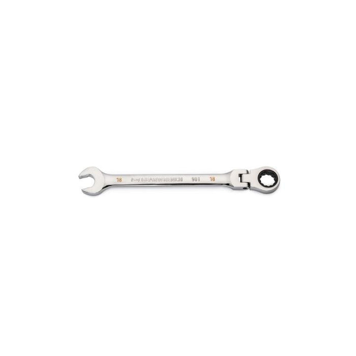 GEARWRENCH - 18MM 90-TOOTH 12 POINT FLEX HEAD RATCHETING COMBINATION WRENCH - 86718