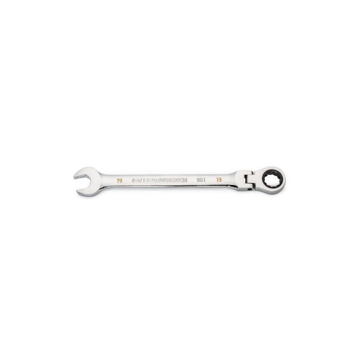 GEARWRENCH - 19MM 90-TOOTH 12 POINT FLEX HEAD RATCHETING COMBINATION WRENCH - 86719