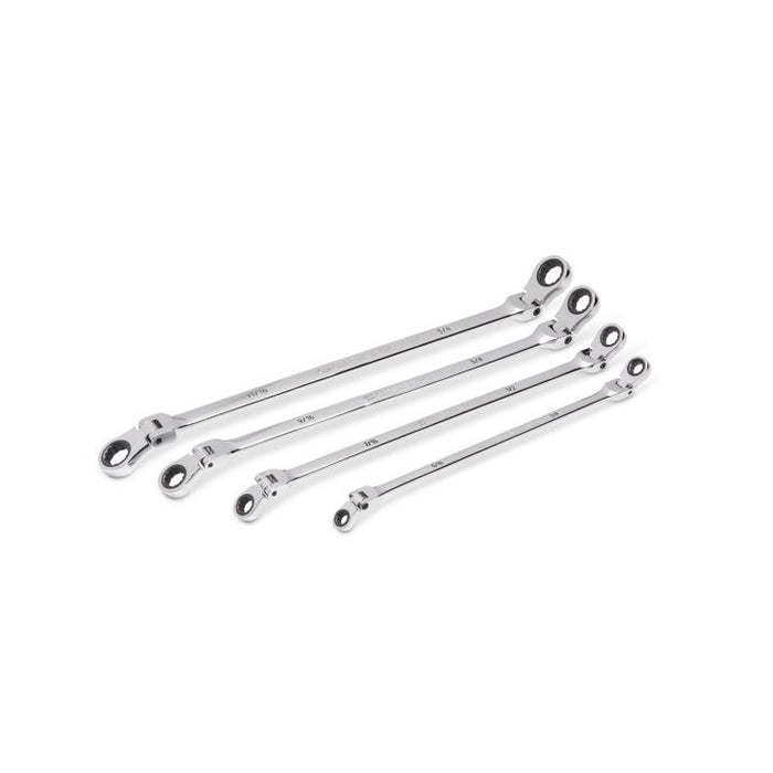 GEARWRENCH - 4 PIECE 90-TOOTH 12 POINT SAE GEARBOX™ DOUBLE FLEX RATCHETING WRENCH SET - 86831