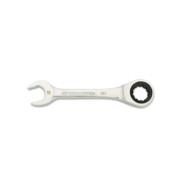 GEARWRENCH - 12MM 90-TOOTH 12 POINT STUBBY COMBINATION RATCHETING WRENCH - 86842