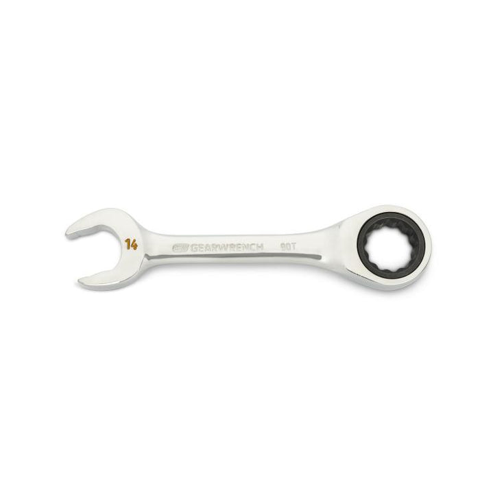 GEARWRENCH - 14MM 90-TOOTH 12 POINT STUBBY COMBINATION RATCHETING WRENCH - 86844