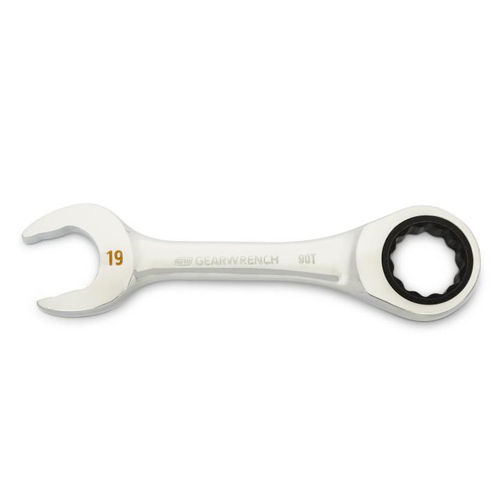 GEARWRENCH - 19MM 90-TOOTH 12 POINT STUBBY COMBINATION RATCHETING WRENCH - 86849
