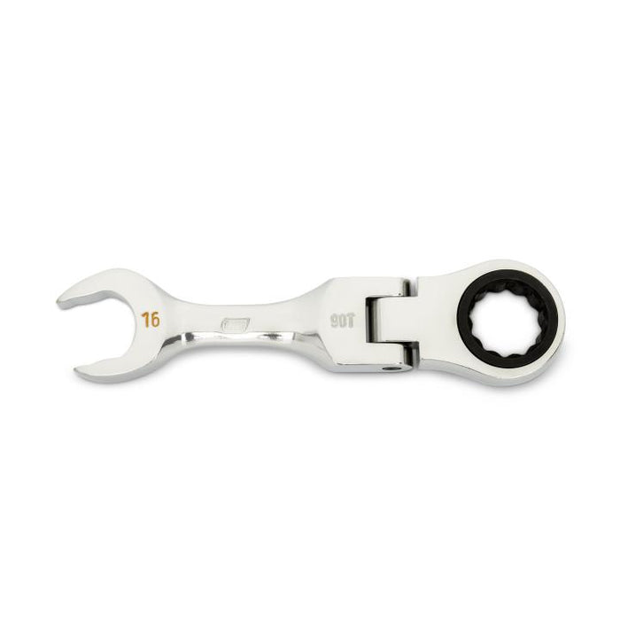 GEARWRENCH - 16MM 90-TOOTH 12 POINT STUBBY FLEX COMBINATION RATCHETING WRENCH - 86866
