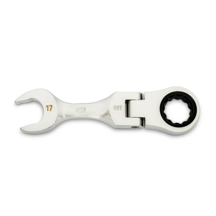 GEARWRENCH - 17MM 90-TOOTH 12 POINT STUBBY FLEX COMBINATION RATCHETING WRENCH - 86867