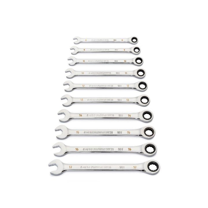 GEARWRENCH - 12 PIECE 90-TOOTH 12 POINT METRIC COMBINATION RATCHETING WRENCH SET - 86927