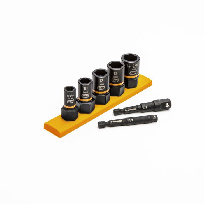 GEARWRENCH - 7 PIECE 1/4" & 3/8" DRIVE METRIC BOLT BITER™ IMPACT EXTRACTION SOCKET SET - 87911