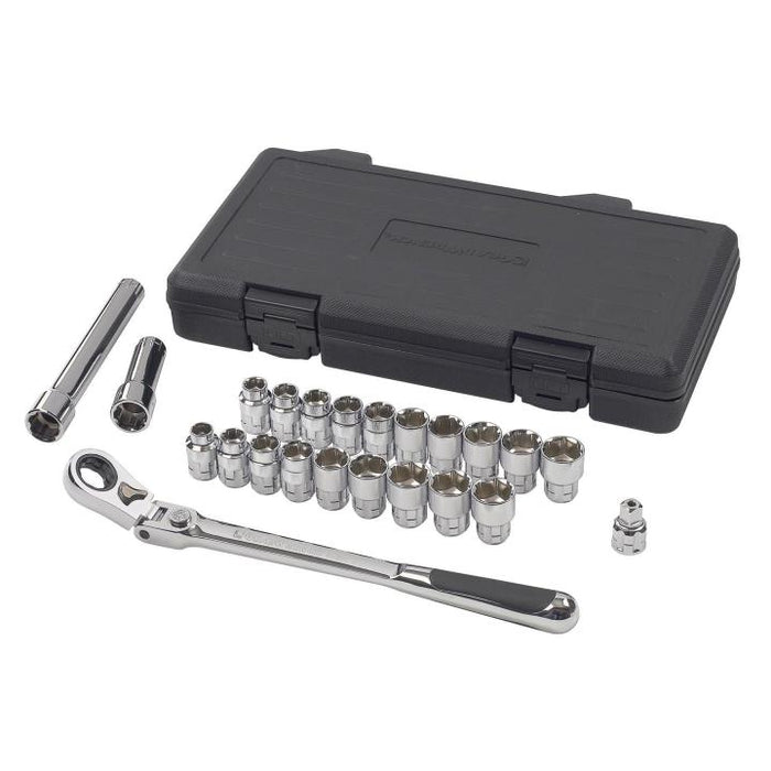 GEARWRENCH - 23 PIECE 3/8" DRIVE PASS-THRU™ 6 POINT STANDARD SAE/METRIC MECHANICS TOOL SET - 893823