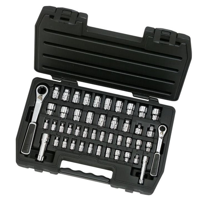 GEARWRENCH - 46 PIECE 1/4" & 3/8" DRIVE PASS-THRU™ 6 POINT SAE/METRIC TOOL SET - 8946