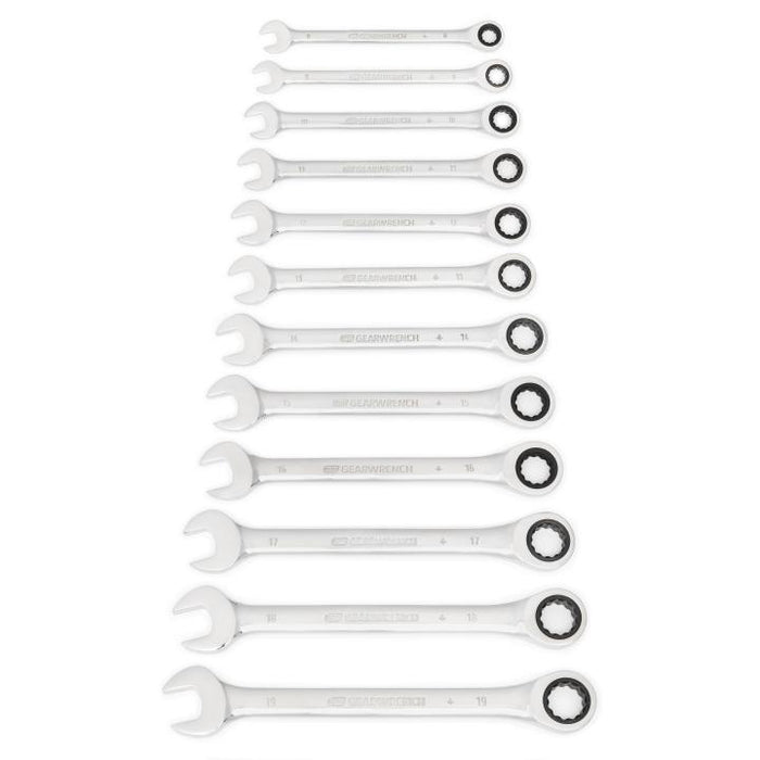 GEARWRENCH - 12 PIECE 72-TOOTH 12 POINT RATCHETING COMBINATION METRIC WRENCH SET - 9412