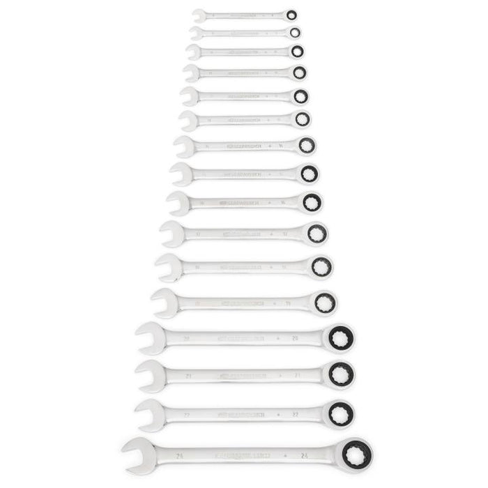 GEARWRENCH - 16 PIECE 72-TOOTH 12 POINT RATCHETING COMBINATION METRIC WRENCH SET - 9416
