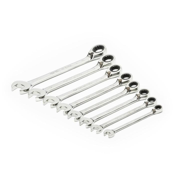 GEARWRENCH - 8 PIECE 72-TOOTH 12 POINT REVERSIBLE RATCHETING COMBINATION METRIC WRENCH SET - 9543