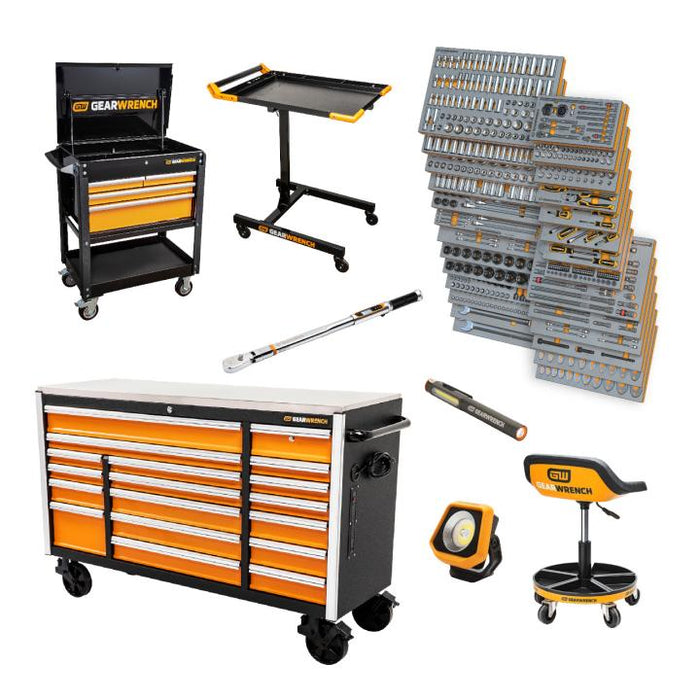 GEARWRENCH - 1268 PIECE MEGAMOD MASTER MECHANICS TOOL SET IN PREMIUM MODULAR FOAM TRAYS WITH TOOL STORAGE - MEGAMOD1268