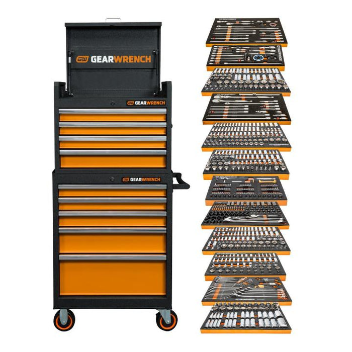 GEARWRENCH - 791 PIECE MEGAMOD MASTER MECHANICS TOOL SET IN PREMIUM MODULAR FOAM TRAYS WITH TOOL STORAGE - MEGAMODPRO