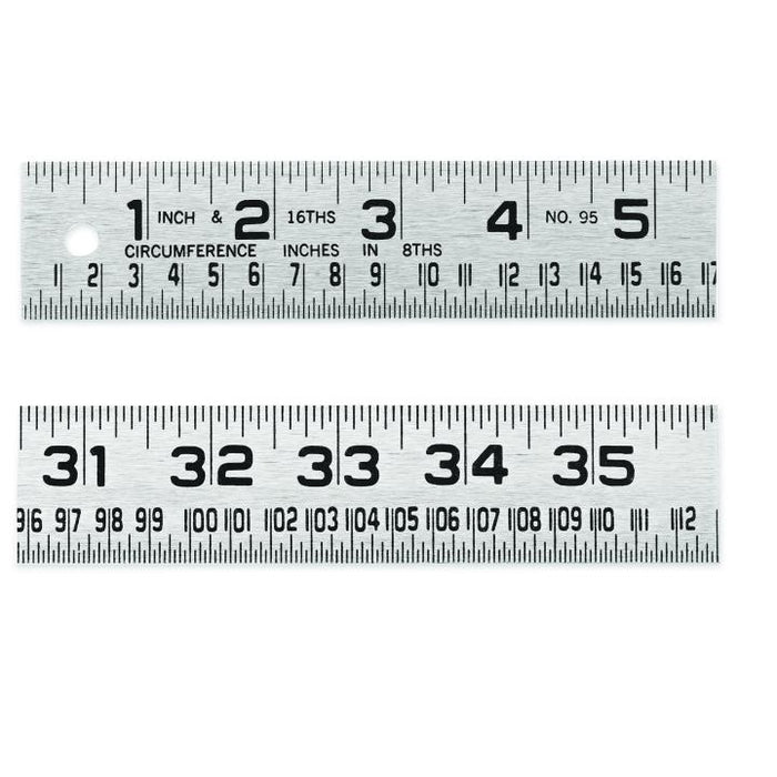 LUFKIN STEEL RULE,TIN,1/16"X1-1/4"X4' - 954FTN