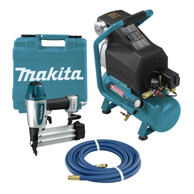 MAKITA - 2 HP AIR COMPRESSOR & BRAD NAILER KIT - MAC700-KIT3