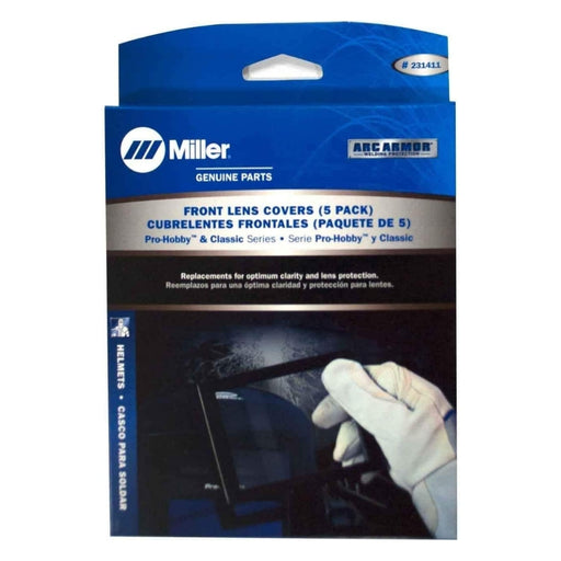 231411, MILLER, OUTSIDE LENS, 5 PK, AUTO-DARKENING HELMETS, PRO HOBBY SERIES (Pack of 5)