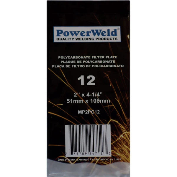 Powerweld Polycarbonate Filter Plate - MP2PC12 - 2" x 4-1/4" - Shade #12