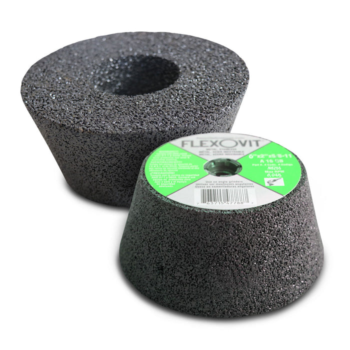 FLEXOVIT - 6X2X5/8-11 T-11 C16PB STEELBACK RESIN CUPSTONES - N6255S