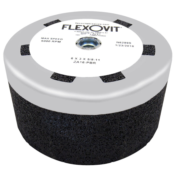 FLEXOVIT - 6X3X5/8-11 T-6 ZA16PB RAIL RESIN CUPSTONES - N6289S