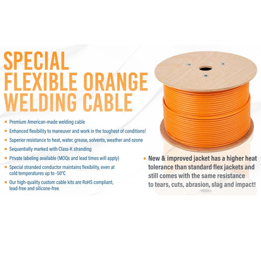 Platinum North America FLEX WELDING CABLE - ORANGE (PER FOOT) - 1/0