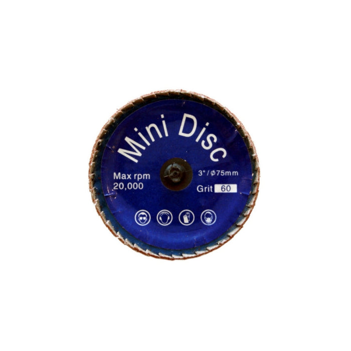 MINI ROLL-ON CURVED-EDGE FLAP DISCS - CERAMIC - 2" - #40
