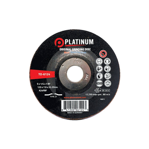 Platinum Original Grinding Disc - Type 27 - Steel/SS - 6" x 1/4" x 7/8"