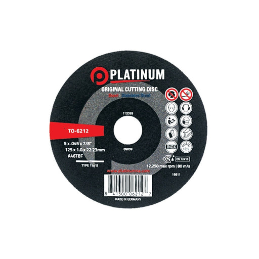 Platinum Original Cutting Disc - Steel/SS - A46TBF - Type 1 - 5" x .045" x 7/8"