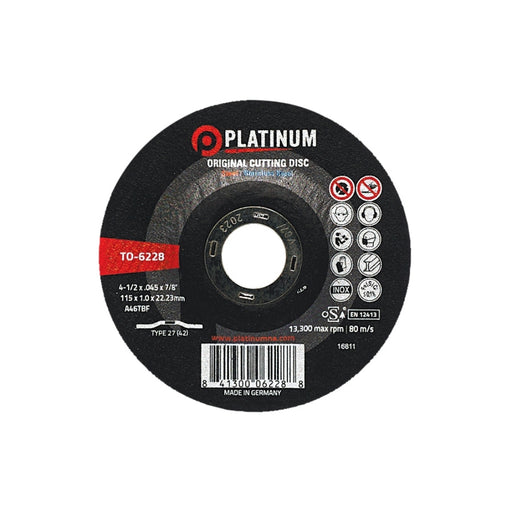 Platinum Original Cutting Disc - Steel/SS - A46TBF - Type 27 - 5" x .045" x 7/8"