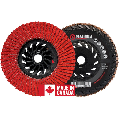 Platinum Razor-Flap Ceramic T27 Flap Discs - Steel/SS/Alu - Ceramic - 5" X 5/8"-11 - 12,250 Rpm - #40