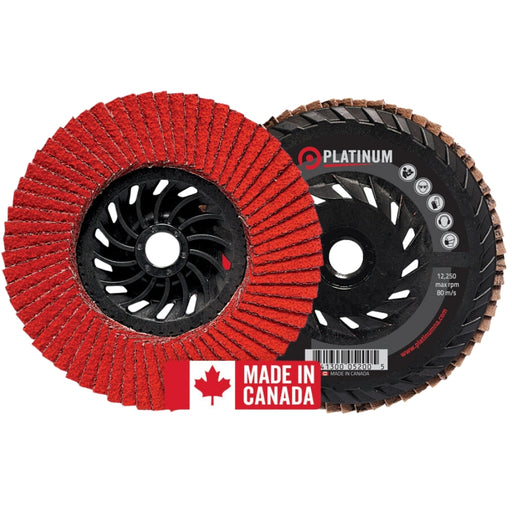 Platinum Razor-Flap Ceramic T27 Flap Discs - Steel/SS/Alu - Ceramic - 5" X 5/8"-11 - 12,250 Rpm - #80