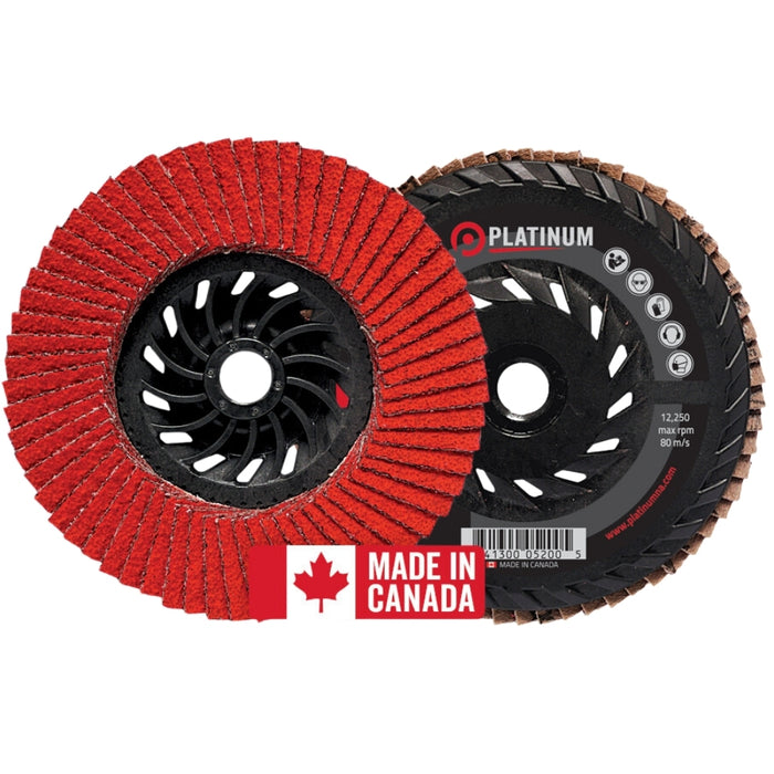 Platinum Razor-Flap Ceramic T27 Flap Discs - Steel/SS/Alu - Ceramic - 5" X 5/8"-11 - 12,250 Rpm - #120