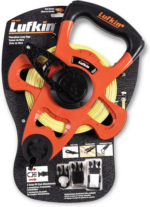 LUFKIN - LONG TAPE, 100', FIBERGLASS, PRO - PSFE100