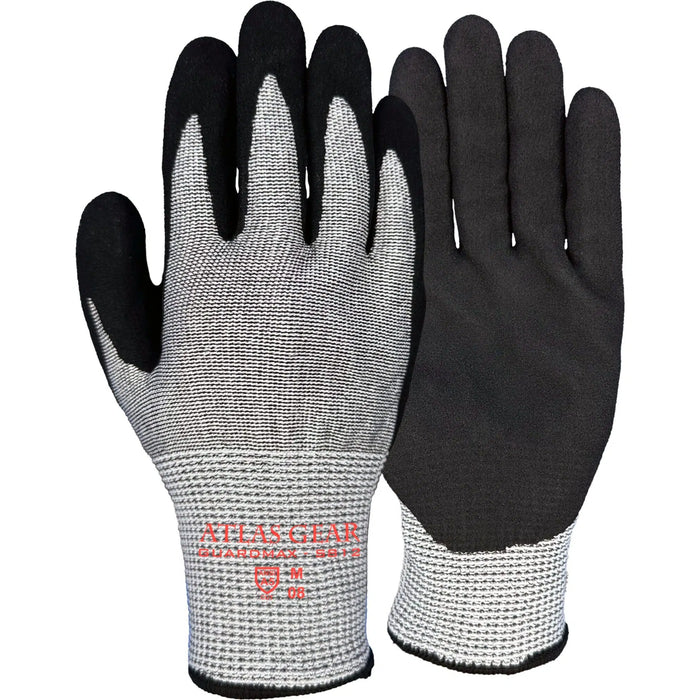 ATLAS WORKWEAR - S812 GUARDMAX NITRILE COATED 15GA. GLOVES [XS] - S812XS