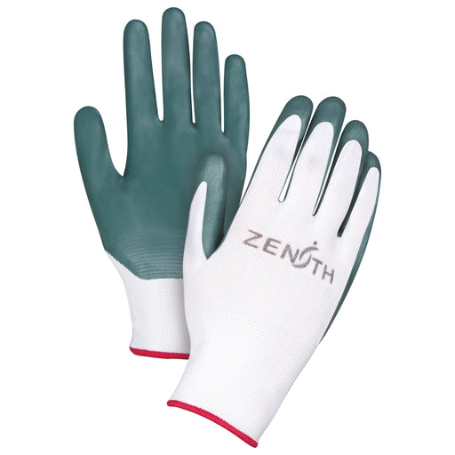 Zenith Premium Comfort Coated Gloves, 8/Medium, Nitrile Coating, 13 Gauge, Polyester Shell