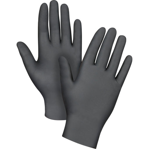 ZENITH Tactile Grip Examination Gloves, Medium, Nitrile, 5-mil, Powder-Free, BLACK