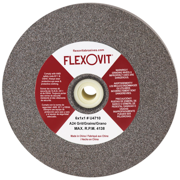 FLEXOVIT - 6X1X1 T-1 A24 BENCH GRINDER WHEEL - U4710