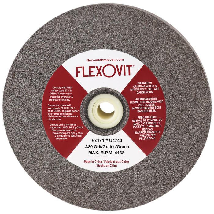 FLEXOVIT - 6X1X1 T-1 A80 BENCH GRINDER WHEEL - U4740