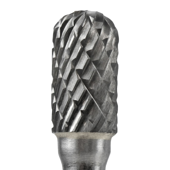 FLEXOVIT - 3/8X3/4X1/4SH SC-3 BALL NOSE CYL CARBIDE BUR DOUBLE CUT - VC18O2