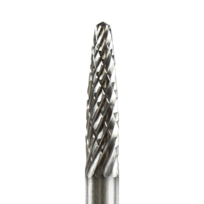 FLEXOVIT - 1/8X1/2X1/8SH SF-42 ROUND NOSE TREE MINIATURE BUR DOUBLE CUT - VF12K1