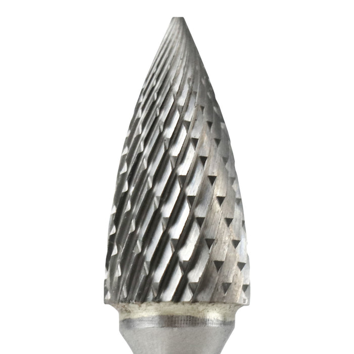 FLEXOVIT - 1/2X1X1/4SH SG-5 POINTED TREE CARBIDE BUR DOUBLE CUT - VG20R2