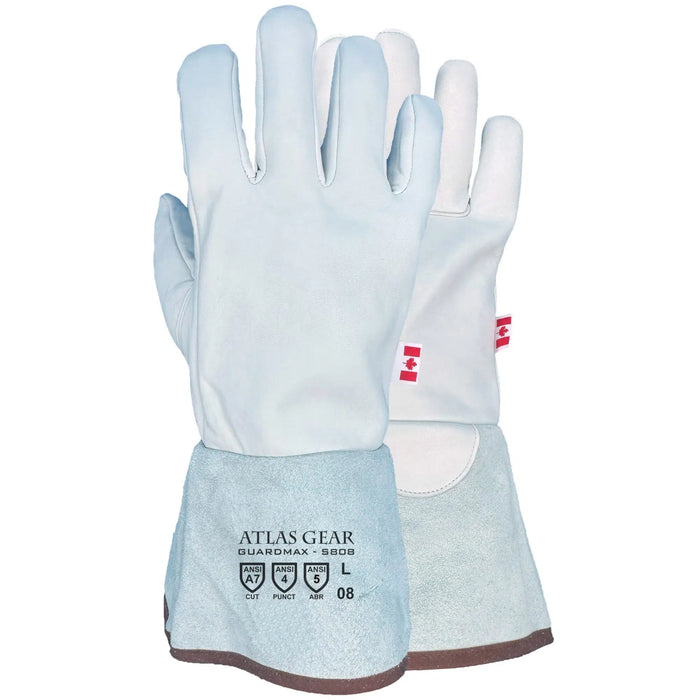 ATLAS WORKWEAR - W808 GUARDMAX LEATHER GAUNTLET UTILITY GLOVES [WINTER] [M] - W808M