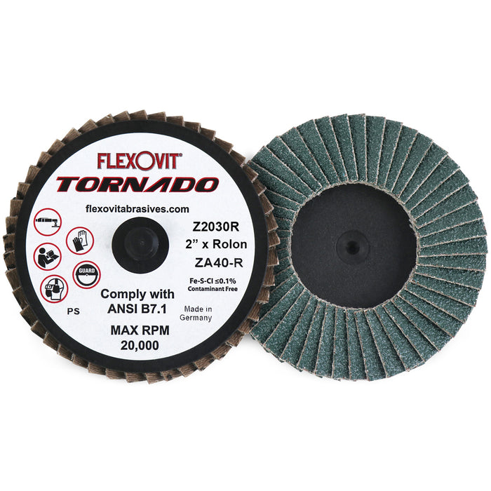 FLEXOVIT - TORNADO® 2" ROLON TYPE R ZA40-R QUICK CHANGE FLAP DISC - Z2030R