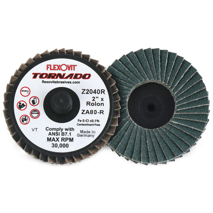 FLEXOVIT - TORNADO® 2" ROLON TYPE R ZA80-R QUICK CHANGE FLAP DISC - Z2040R
